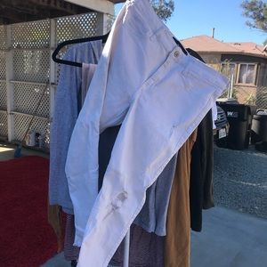 White high rise Holister jeans.